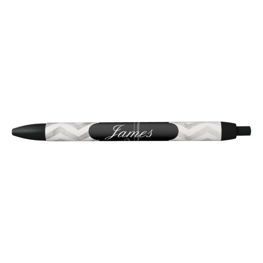Noir Stylo personnalisé par chevron fait sur commande (Devant)