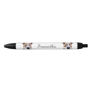 Noir Stylo personnalisé par chien de Pitbull