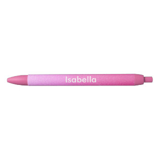 Noir Stylo personnalisé par parties scintillantes roses