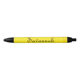Noir Stylo personnalisé Waves de sable jaune