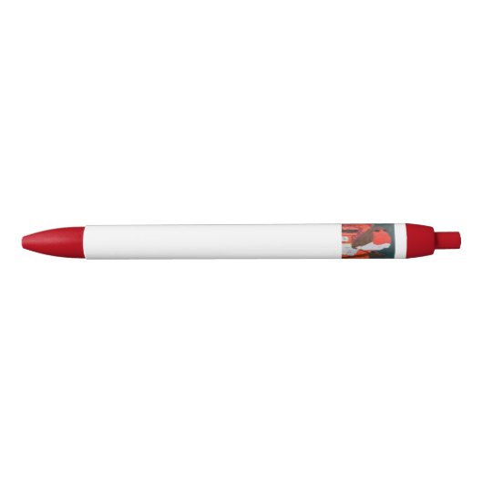 Noir Stylo pointillé Robin garniture rouge (Devant)