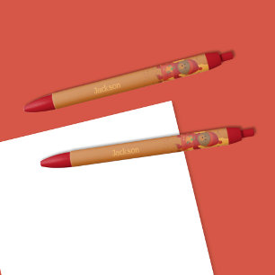 Noir Stylo pour enfant de l'automne avec nom