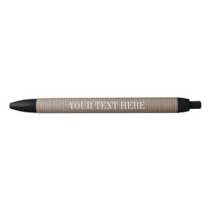 Noir Stylo promo design burlap élégant avec texte perso