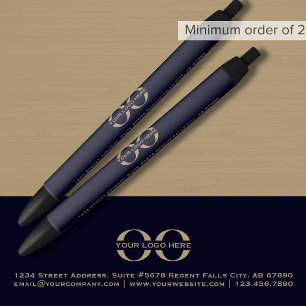 Noir Stylo promotionnel avec logo personnalisé