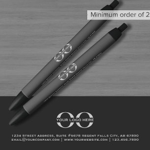 Noir Stylo promotionnel gris personnalisé avec logo