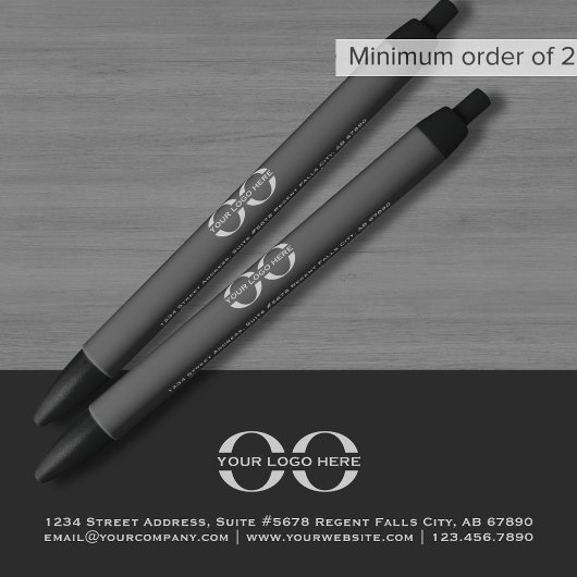 Noir Stylo promotionnel gris personnalisé avec logo