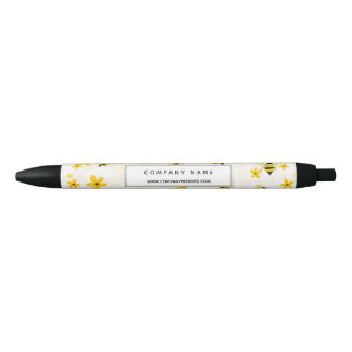 Noir Stylo promotionnel personnalisé Floral Bee Busines