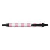 Noir Stylo rayé de rose et blanc personnalisé (Dos)