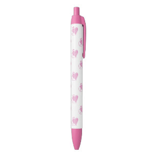 Noir Stylo rose Avec Coeurs