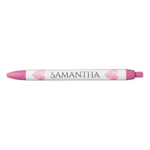 Noir Stylo rose de coeur, customisé