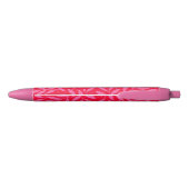 Noir Stylo rose et rouge feuillage encre noire (Dos)