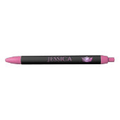 Noir Stylo rose fait sur commande d'encre de couronne (Devant)