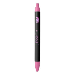 Noir Stylo rose fait sur commande d'encre de couronne