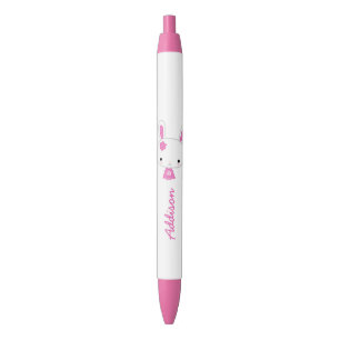 Noir Stylo rose Kawaii Bunny Pink