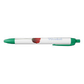 Noir Stylo rouge simple de nom de fleur de pavot (Bas)
