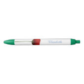 Noir Stylo rouge simple de nom de fleur de pavot (Devant)
