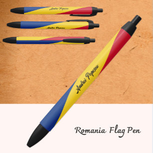 Noir Stylo roumain personnalisé, Drapeau de la Roumanie