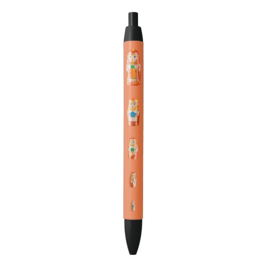 Noir Stylo russe rouge de poupées de Matryoshka (devant Vertical)