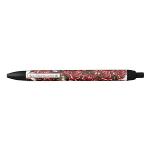 Noir Stylo Rustique Vintage Roses personnalisées