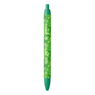 Noir Stylo Shamrock Personnalisé Lucky
