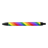 Noir Stylo solide D de rayure d'arc-en-ciel (Devant)