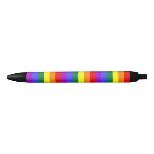 Noir Stylo solide H de rayure d'arc-en-ciel (Devant)
