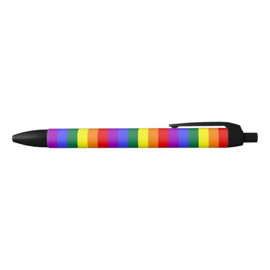 Noir Stylo solide H de rayure d'arc-en-ciel (Haut)