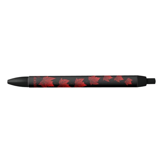 Noir Stylo Souvenir Canada Feuille d'érable (Devant)