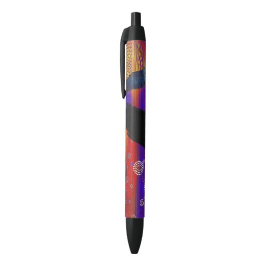 Noir Stylo Stylisé Art Outback Autochtone Australien (Haut (Vertical))