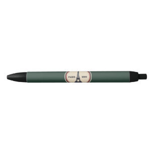 Noir Stylo tampon de voyage Tour Eiffel Vintage Paris 1