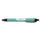 Noir Stylo turquoise et blanc de coutume de pois (Bas)