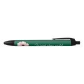 Noir Stylo Vert Élégant Avec Fleur Rose (Haut)