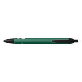 Noir Stylo Vert Élégant Avec Fleur Rose (Dos)