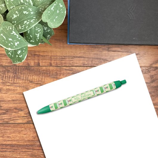 Noir Stylo vert Plante avec nom