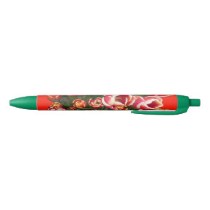 Noir Stylo vert pour tulipes rouges et blanches