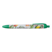 Noir Stylo vintage à couvercle vert personnalisé (Haut)