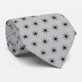 Noir sur Argent 8 étoiles Design cravate (Roulé)