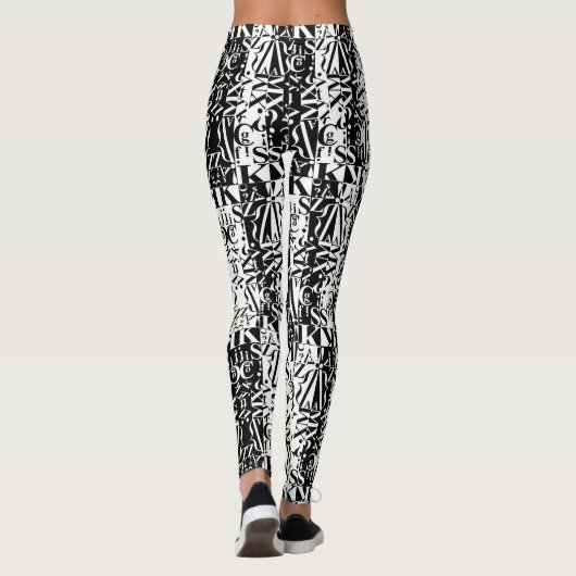 noir sur blanc avantacular leggings (Dos)