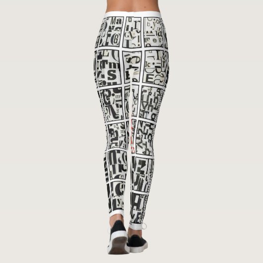 noir sur blanc avec leggings rouges (Dos)