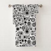 Noir sur cercle blanc points cachemire style motif (En situation)