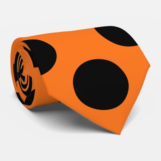 Noir sur Citrouille Taille Géant Pois Cravate (Roulé)