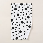Noir sur le Motif Polka blanc (Serviette à main)
