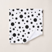 Noir sur le Motif Polka blanc (Gant de toilette)