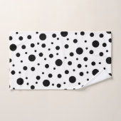 Noir sur le Motif Polka blanc (Serviette à main)