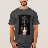 Noir sur le T-shirt noir de great dane (Devant)
