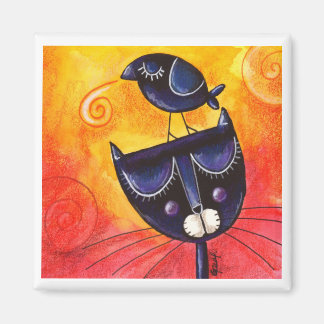 Noir sur Noir - Magnet Carré