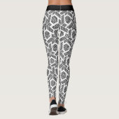 Noir sur points blancs leggings motifs géométrique (Dos)