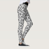 Noir sur points blancs leggings motifs géométrique (Droite)