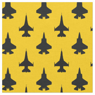 Noir sur tissu Motif jaune F16 et F35