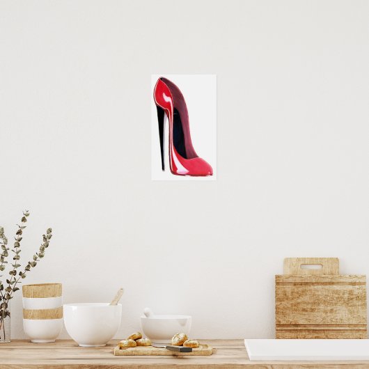 Noir talon Rouge Stiletto Chaussure Impression (Cuisine)